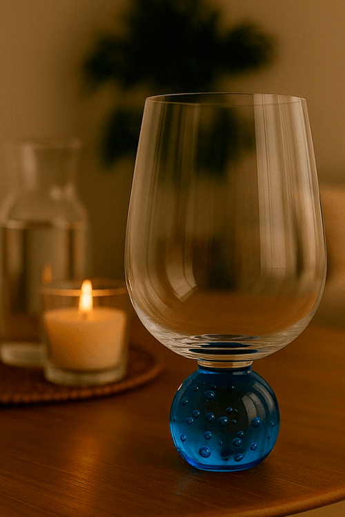 Taça de Água Transparente Bubble Azul 540ml