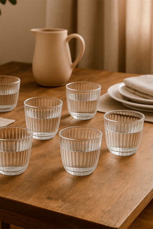Jogo de 6 copos Optico em Vidro 300ML