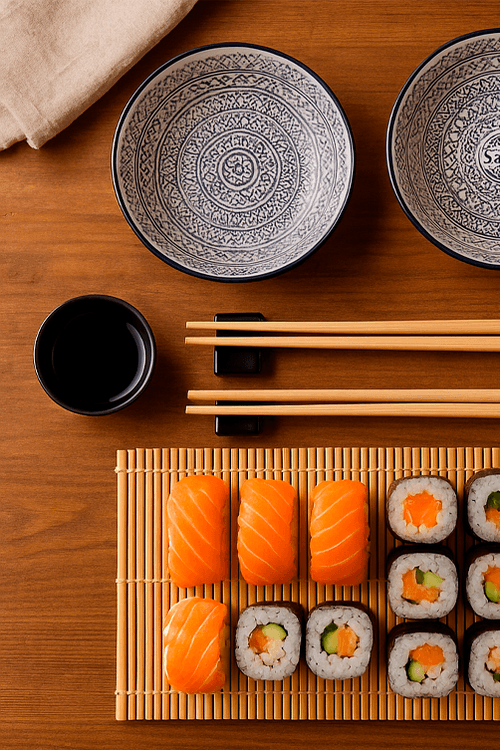 Conjunto de Sushi em Bambu 8 Peças
