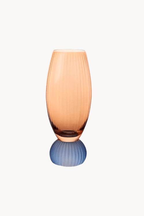 Taça de Champanhe Âmbar com Base Azul 500ml