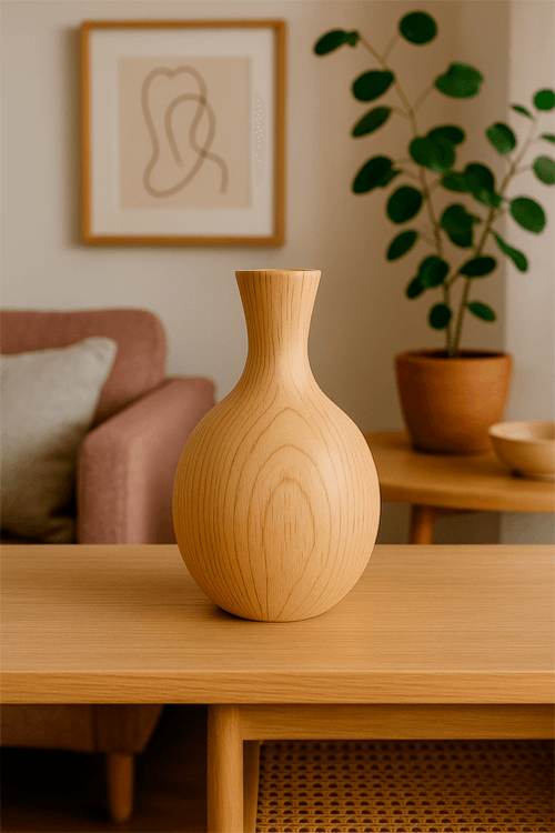 Vaso de Cerâmica Amadeirado P 13,6x8cm