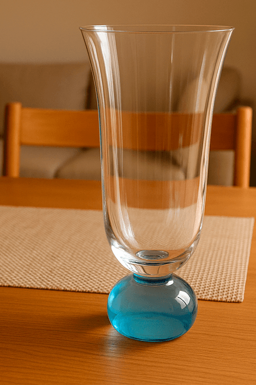 Taça de Champanhe com Base Azul 180 ml