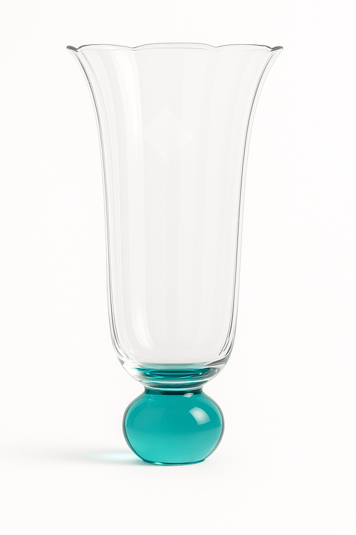 Taça de Champanhe com Base Azul 180 ml