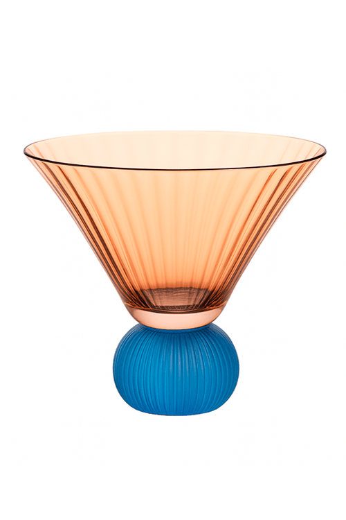 Taça Âmbar com Base Azul 270ml