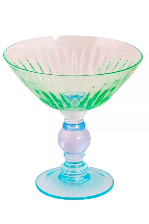 taca martini verde e azul
