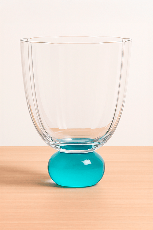 Taça Transparente com Base Azul 250ml