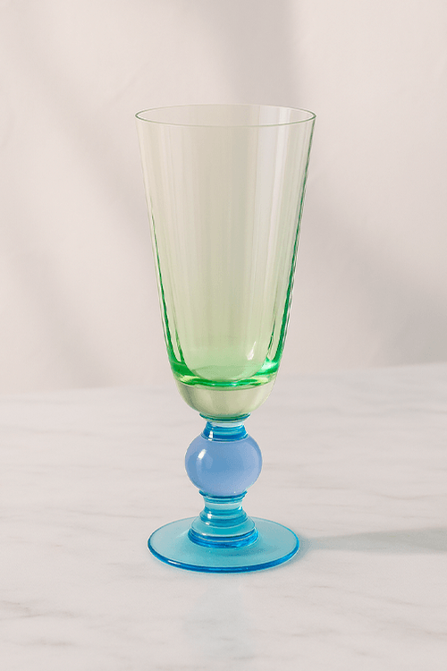 Taça de Champanhe Verde e Azul 250ml