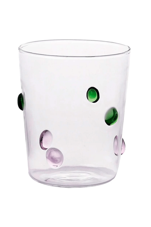 Copo Transparente com Bolinhas Coloridas 350 ml