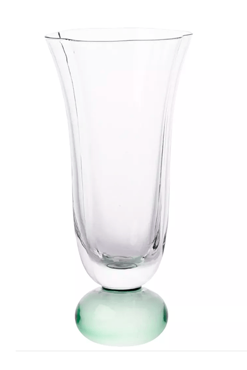 Taça de Champanhe Transparente com Base Verde 180 ml