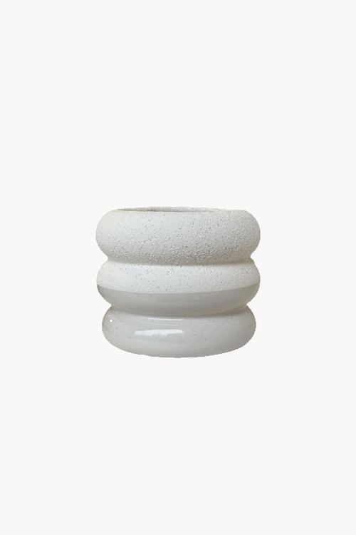 Vaso Redondo Em Dolomita  Off White - P 17x23cm