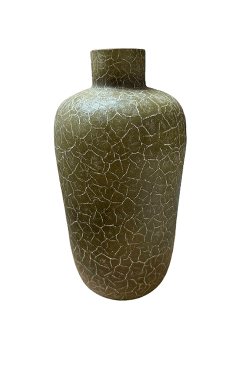 Vaso de Metal Verde Craquelado