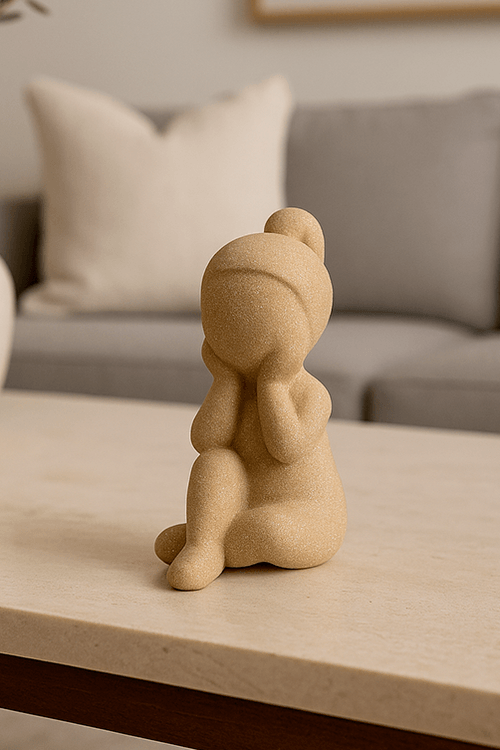 Escultura Menina Sentada em Dolamita