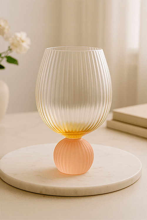Taça de Água Amarela com Base Laranja 500ml