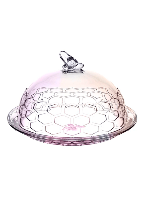Queijeira de Vidro Bee Rainbow 20x13,5cm