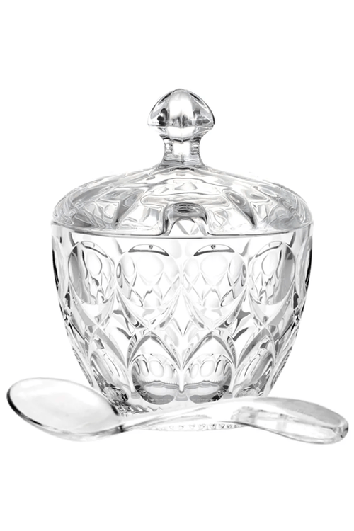 Açucareiro Berlin De Cristal 210ml Com Colher