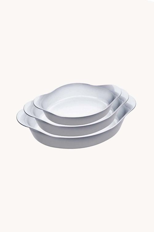 Conjunto de Assadeira Opaline em Vidro 3 Peças