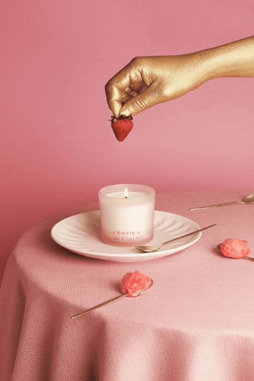 Vela Perfumada Fragola com Suporte em Vidro