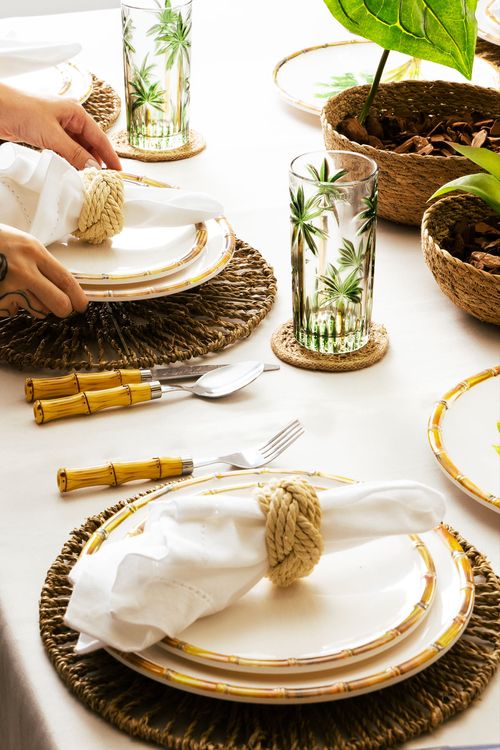 Conjunto de Copos Alto em Cristal Palm Tree 6 Peças 360ml
