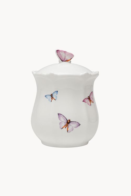 Pote Borboleta em Porcelana com Tampa 660ml