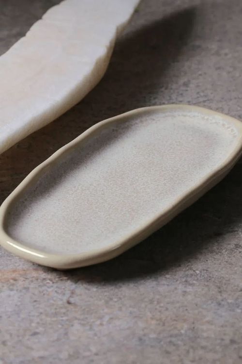 Travessa Oval Orgânico Latte em Stoneware