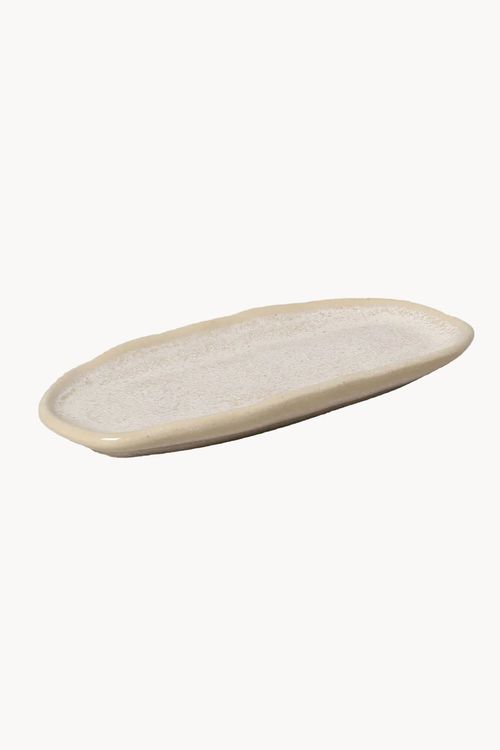 Travessa Oval Orgânico Latte em Stoneware