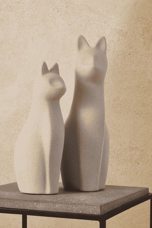 Escultura de Gato em Cerâmica