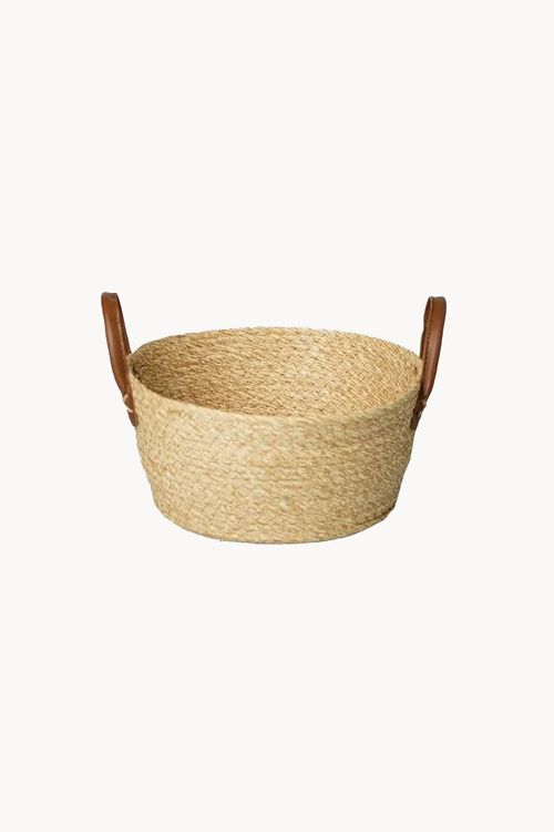 Cesto Decorativo em Fibra Natural com Alça