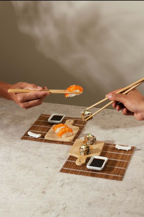 Conjunto para Sushi em Bambu 10 Peças