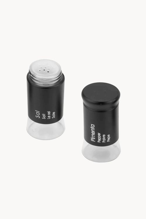 Conjunto de Saleiro e Pimenteiro em Vidro 2 Peças 120ml