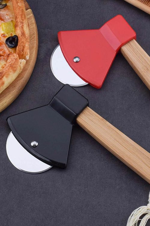 Cortador de Pizza Machado em Aço Inox com Cabo em Bambu