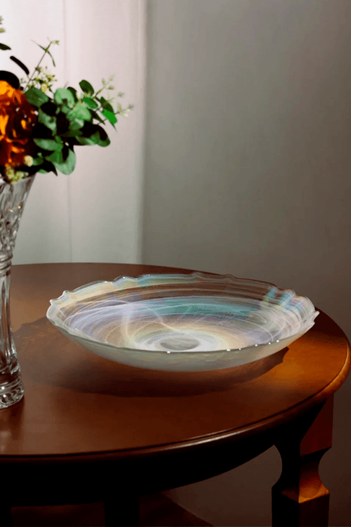 Centro de Mesa Vidro Ice Queen Edged
