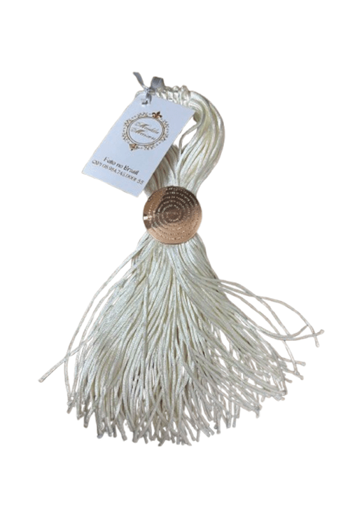 Colar Decorativo Franja de Seda Pérola com Pingente