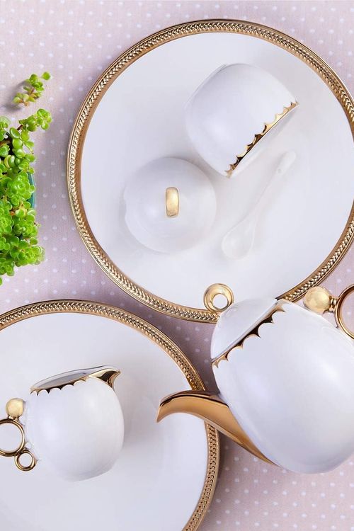 Conjunto de Pratos de Sobremesa Paddy em Porcelana 6 Peças