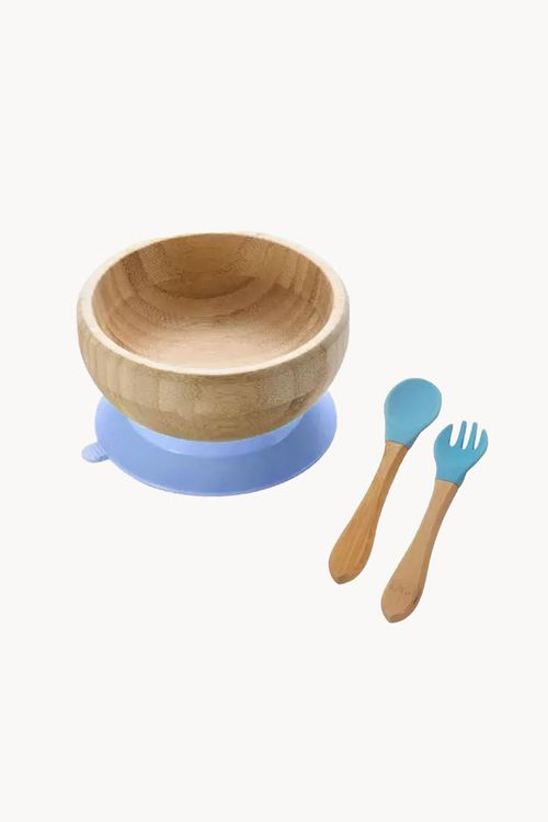 Jogo para Refeição com Ventosa Silicone Ecokitchen em Bambu