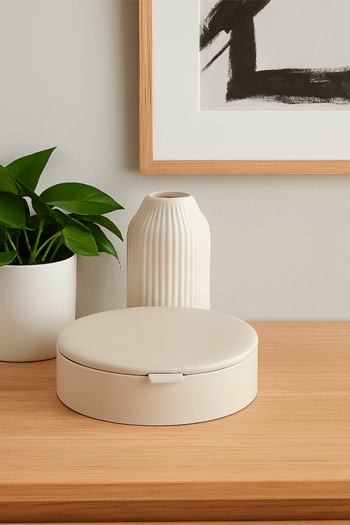 Caixa Decorativa com Revestimento em Pu Tamanho M