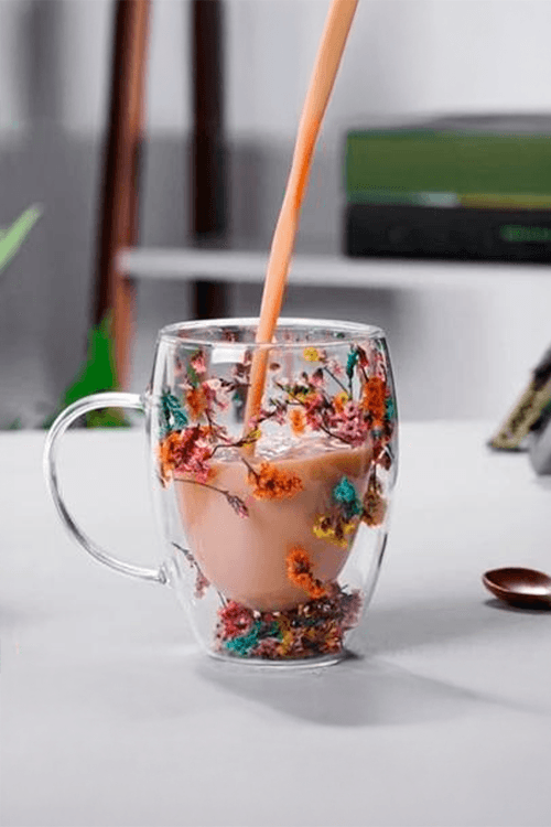Caneca com Parede Dupla em Vidro Borossilicato 330Ml