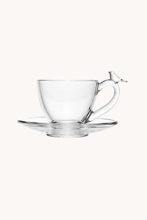 Conjunto de Xicaras de Chá Bird em Cristal 180ML