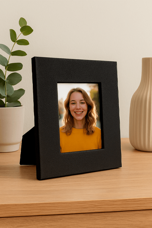 Porta Retrato com Revestimento em Pu 10x15