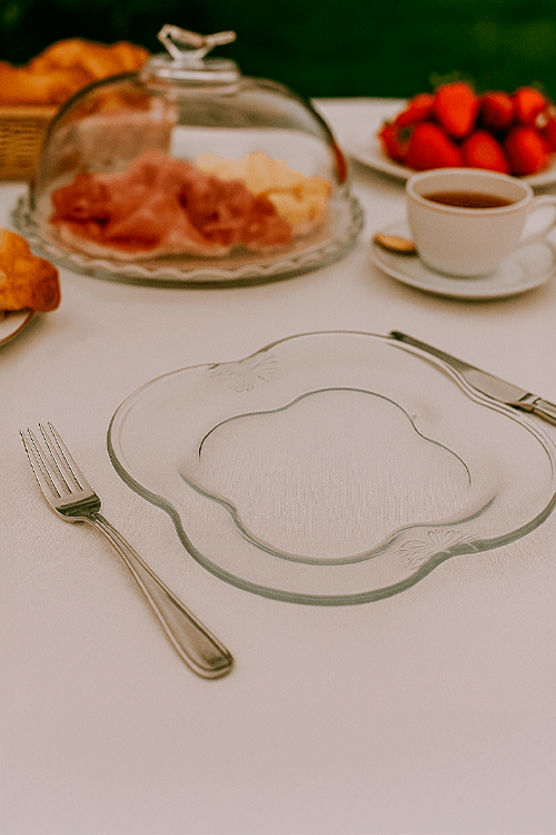 Conjunto de Pratos para Sobremesa em Vidro