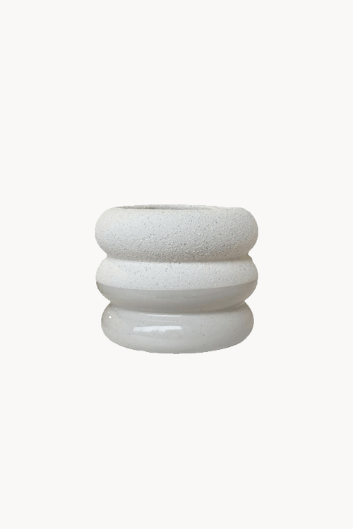 Vaso Redondo Em Dolomita  Off White - P 17x23cm