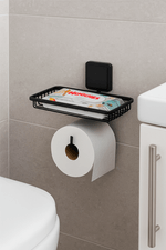 Suporte para Papel Higienico e Objetos em Aco Inox com Fixacao por Adesivo