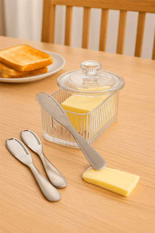 Conjunto de Espátula para Manteiga em Aço Inox 4 Peças