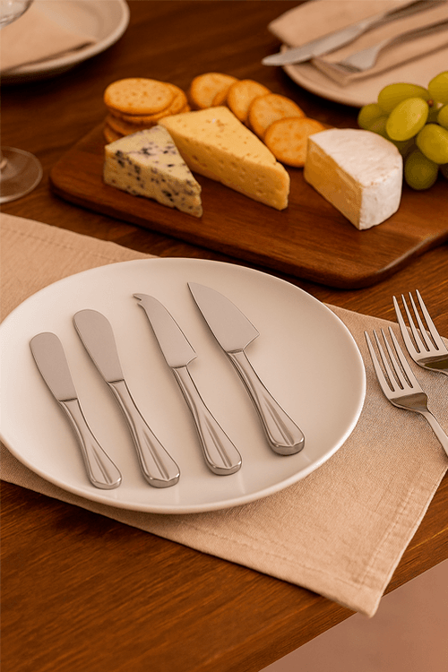 Conjunto de Facas para Queijo em Aço Inox 4 Peças