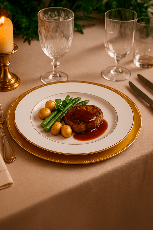 Prato Raso de Porcelana Majesty Gold