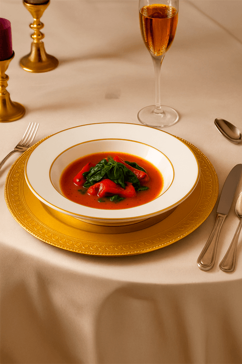 Prato Fundo De Porcelana Majesty Gold