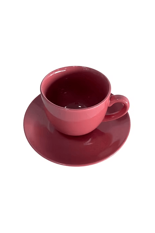 Xicara com Pires M Match Porcelana Goiaba 220ml