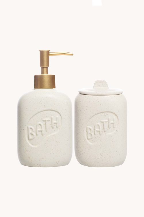 Conjunto  para Banheiro Letters em Cerâmica 2 Peças