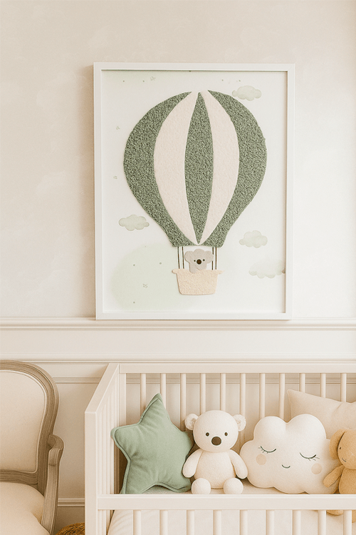 Quadro Koala no Balão 3D em Madeira