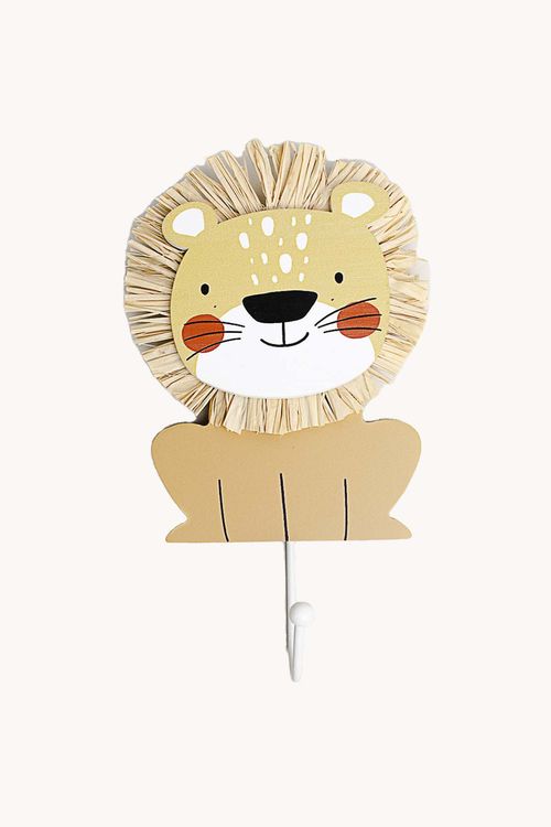 Gancho Infantil Decorativo de Leão em Mdf
