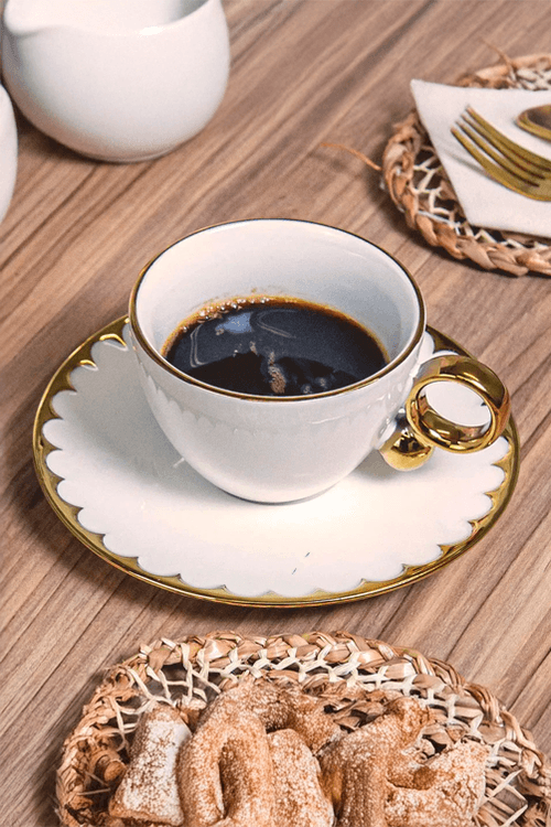 Conjunto 6 Xícaras Café Porcelana Egg Branco 90ml